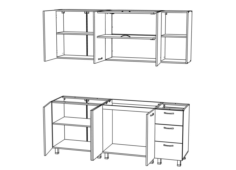 Кухня  ДЖАЗ  2,0 м  (без столешницы)