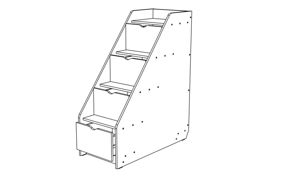 ЮНИОР 13 Комод-лестница 4 Ящика
