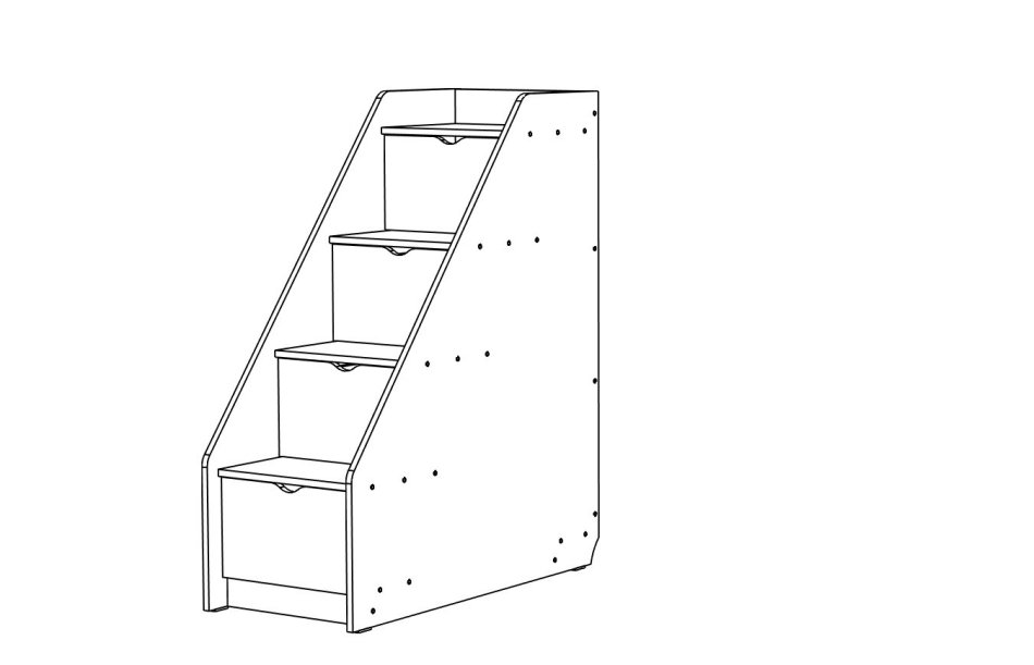 ЮНИОР 13 Комод-лестница 4 Ящика