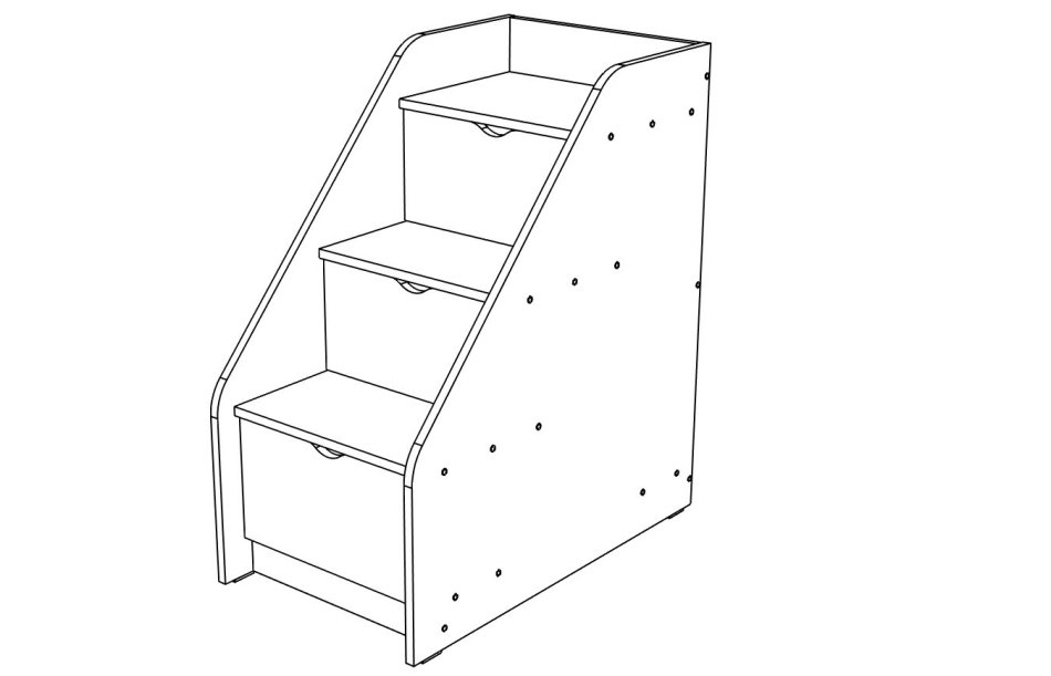 ЮНИОР 11 Комод-лесница 3 Ящика