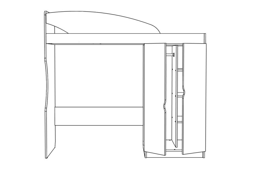 ЮНИОР 12 Кровать чердак (80 х 190) 
