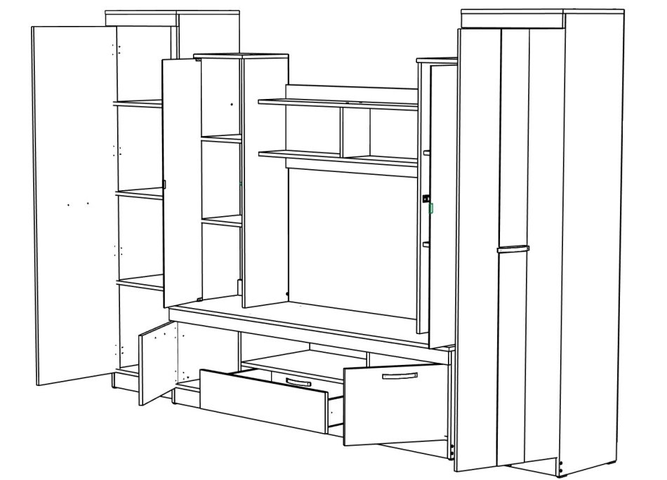 Гостиная МЛ - 6 Вар 1 (2900) с Рисунком