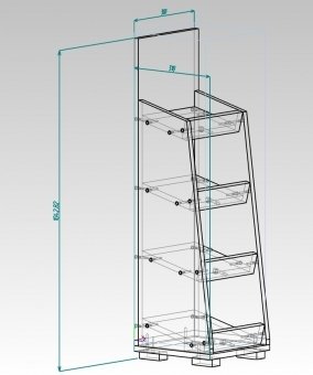 Стелаж  под флаера 1,0м, Собран