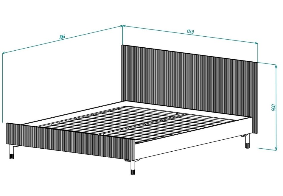 Вельвет №14 Кровать 1600 (без основание) Вельвет №14 Кровать 1600 (без основание)