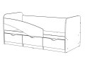 ЮНИОР  1 Кровать (80 х 180) с бортиком, Собран