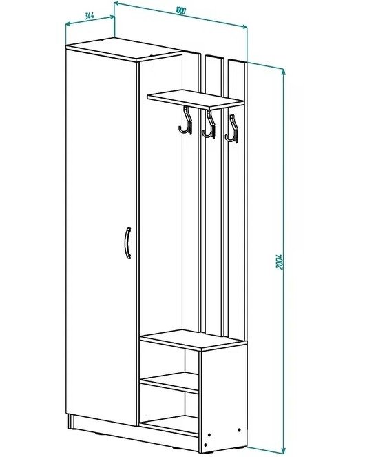 Прихожая МЛ - 9 левая (без зеркала)