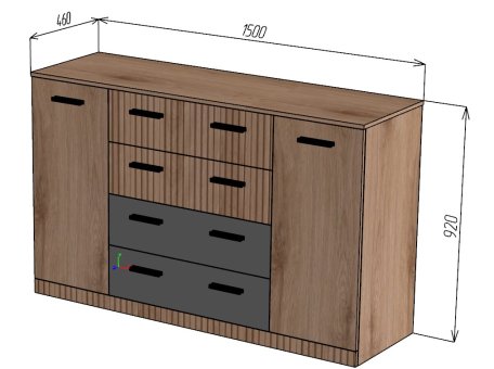 Комод Лотос (1500), Собран