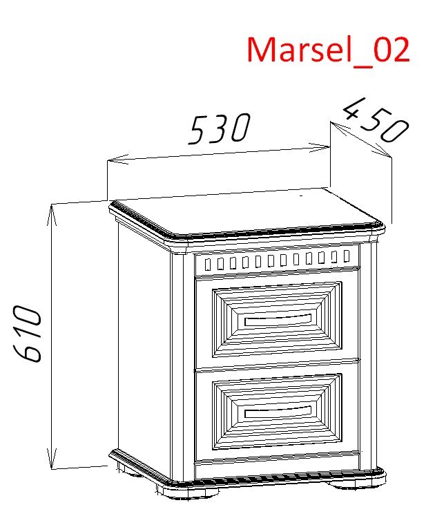 Марсель 2 №02 Тумба прикроватная