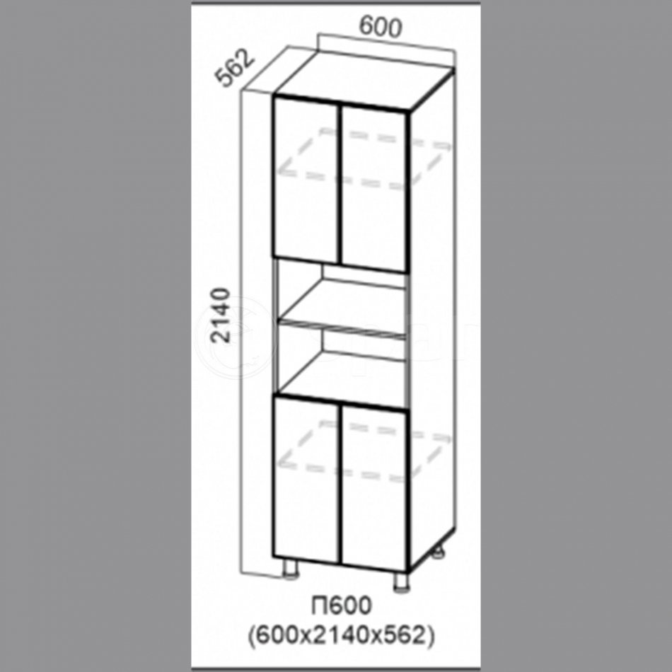 КОРПУС Пенал 600х2140 4двери КОРПУС Пенал 600х2140 4двери