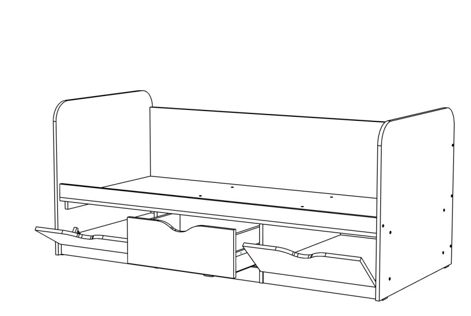 ЮНИОР  1 Кровать без бортика(80 х 180), Собран