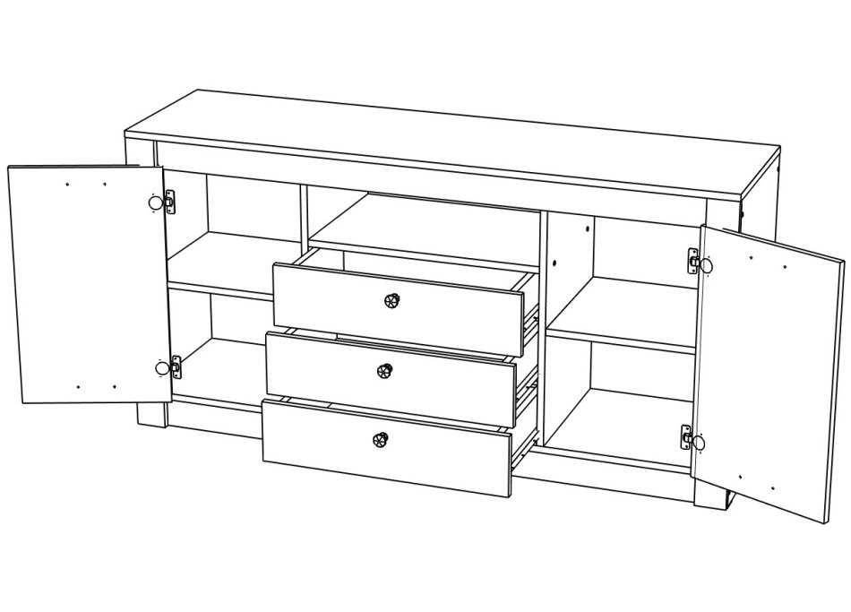 Гамма №12 комод 3 ящ 2 дв 1600 МЛ