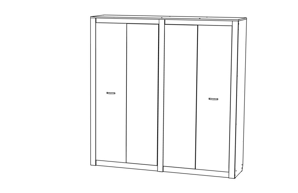 Гамма №30 Шкаф  4-х дверный