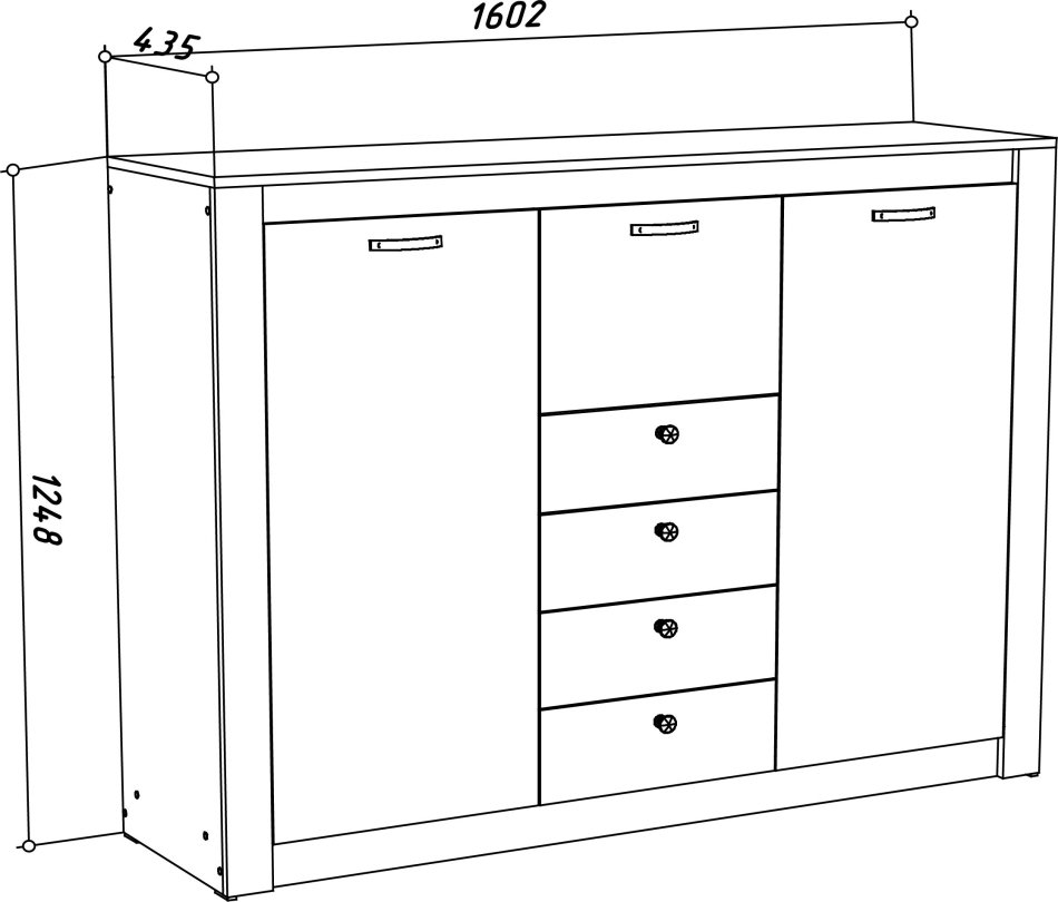 Гамма №13 комод глухой 1600 МЛ Гамма №13 комод глухой 1600 МЛ