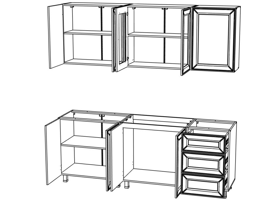 Кухня МИРА 2,10 м (без столешницы) Кухня МИРА 2,10 м (без столешницы)