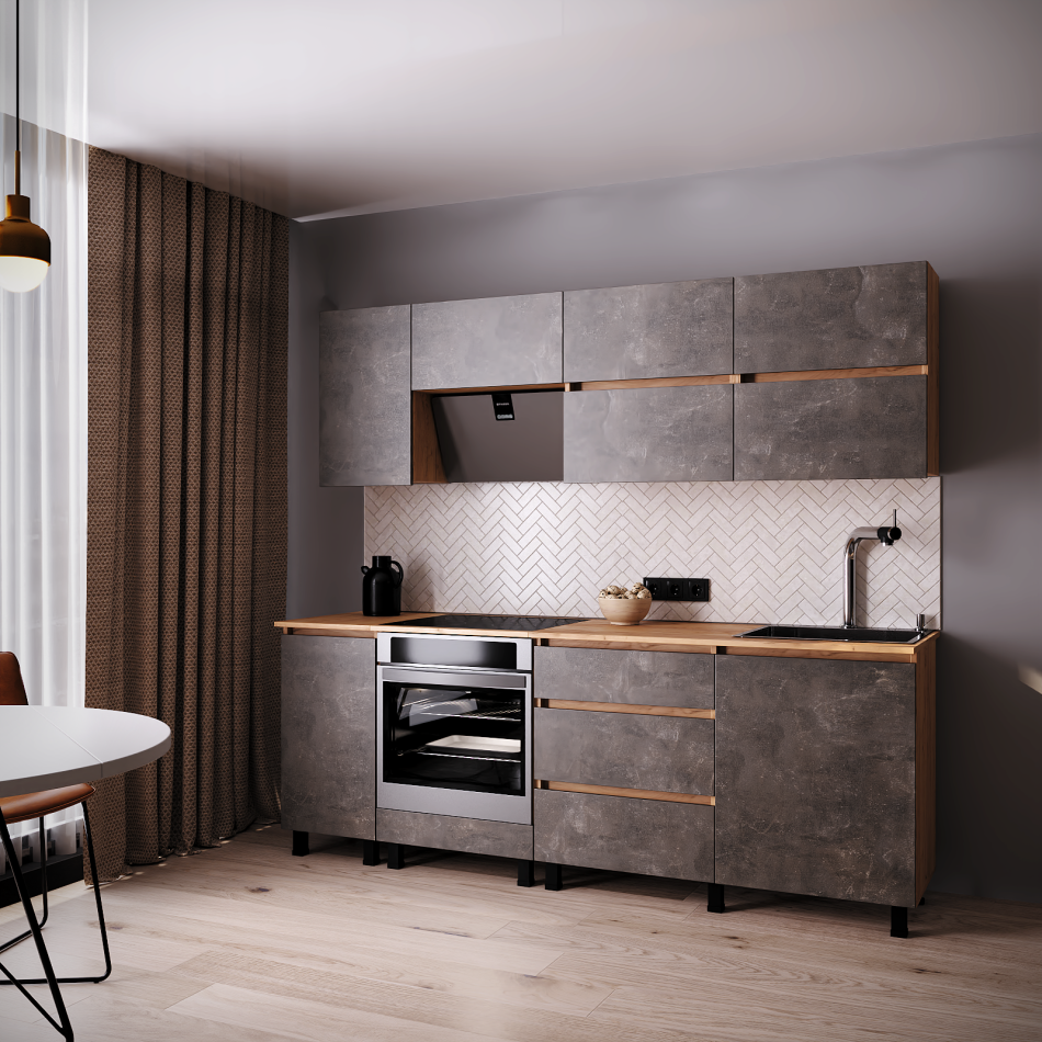 Кухня НАЙС 2,20 м (без столешницы), Собран Кухня НАЙС 2,20 м (без столешницы), Собран