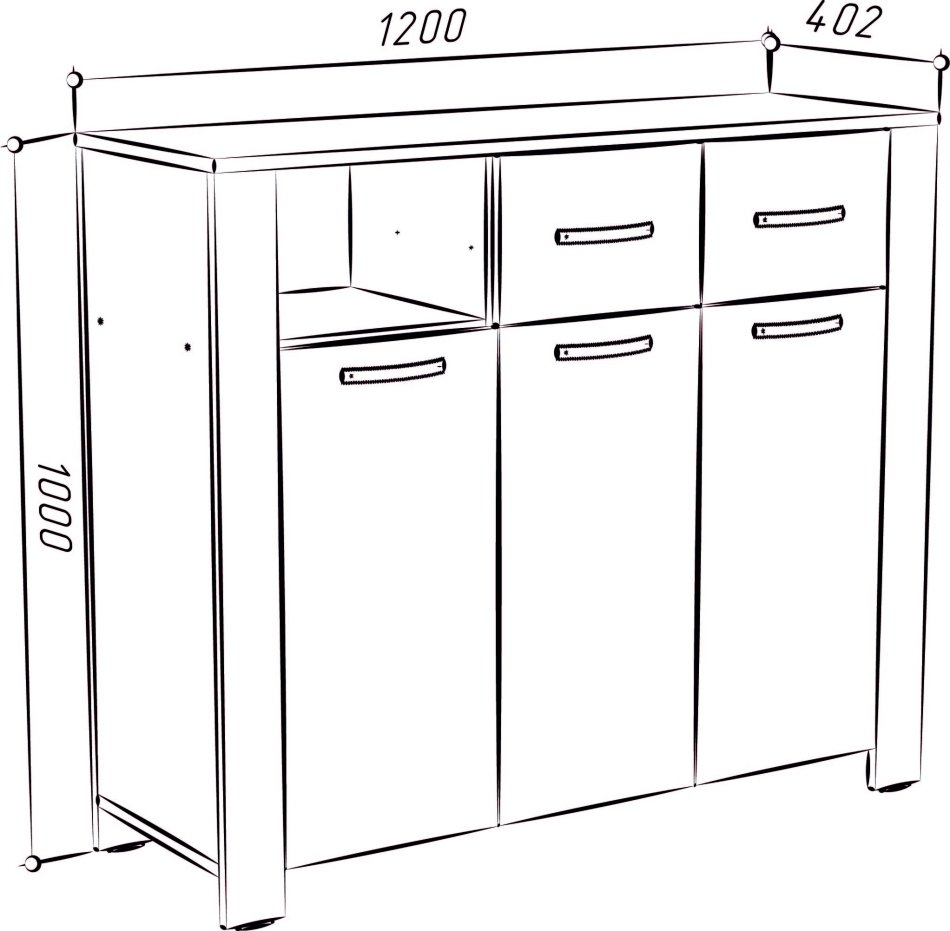 ВЕГА № 3 Комод 3д2я