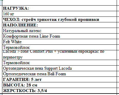 Матрас Calo 140*200 Матрас Calo 140*200