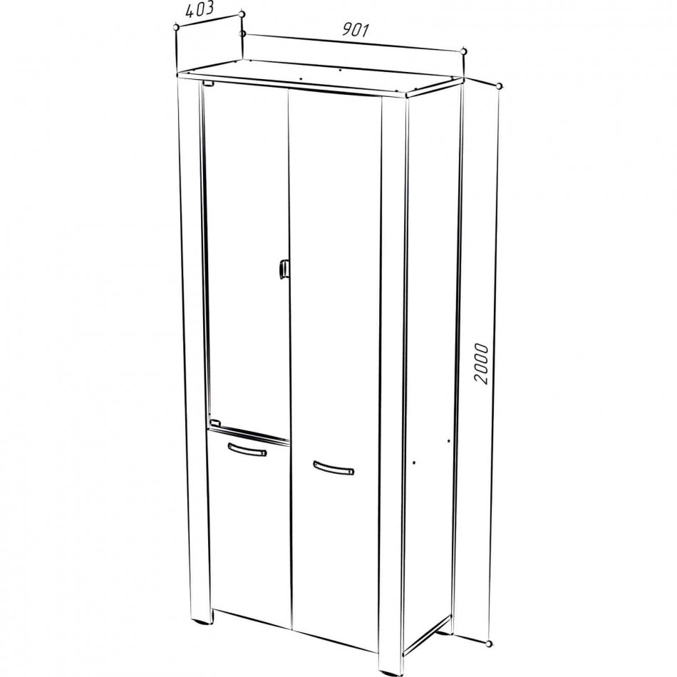 ВЕГА № 6 Шкаф 2Д Витрина