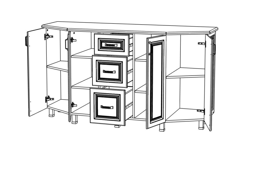 ЛИВЕРПУЛЬ Буфет 6 тумба, Собран ЛИВЕРПУЛЬ Буфет 6 тумба, Собран