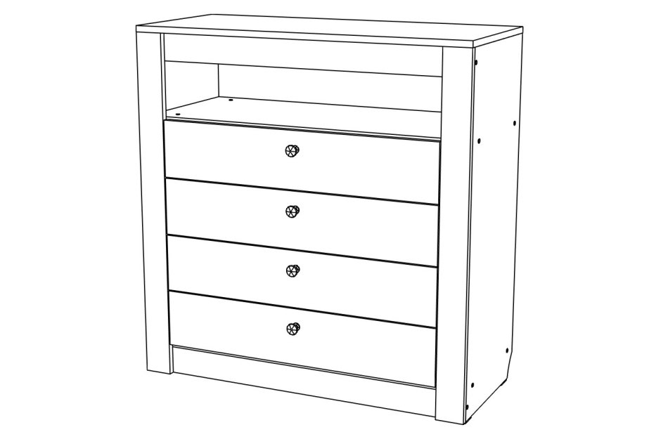 Гамма №15 комод 4 ящика 1000 МЛ Гамма №15 комод 4 ящика 1000 МЛ