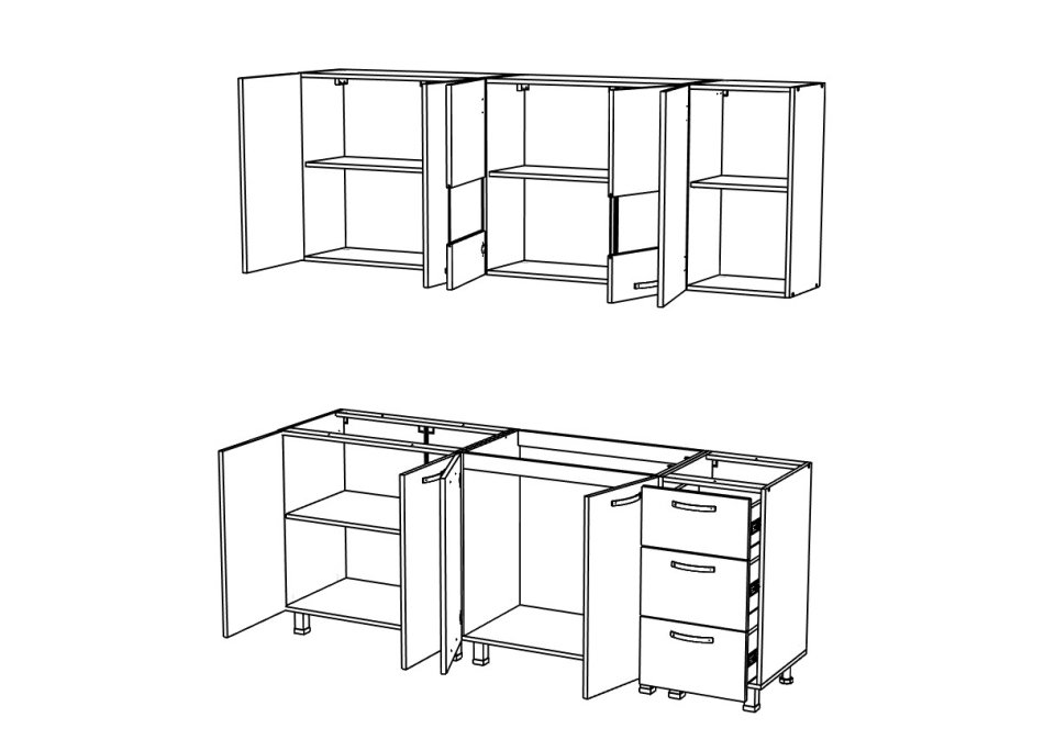 Кухня АГТ 2,0 м (720) (без столешницы) Кухня АГТ 2,0 м (720) (без столешницы)