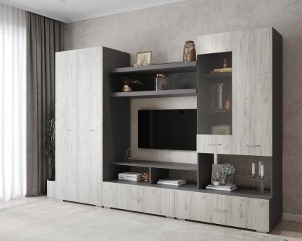 Гостиная МЛ-1 Вар.1(Мод. сист. №-1 центр. сек.)2800, Собран