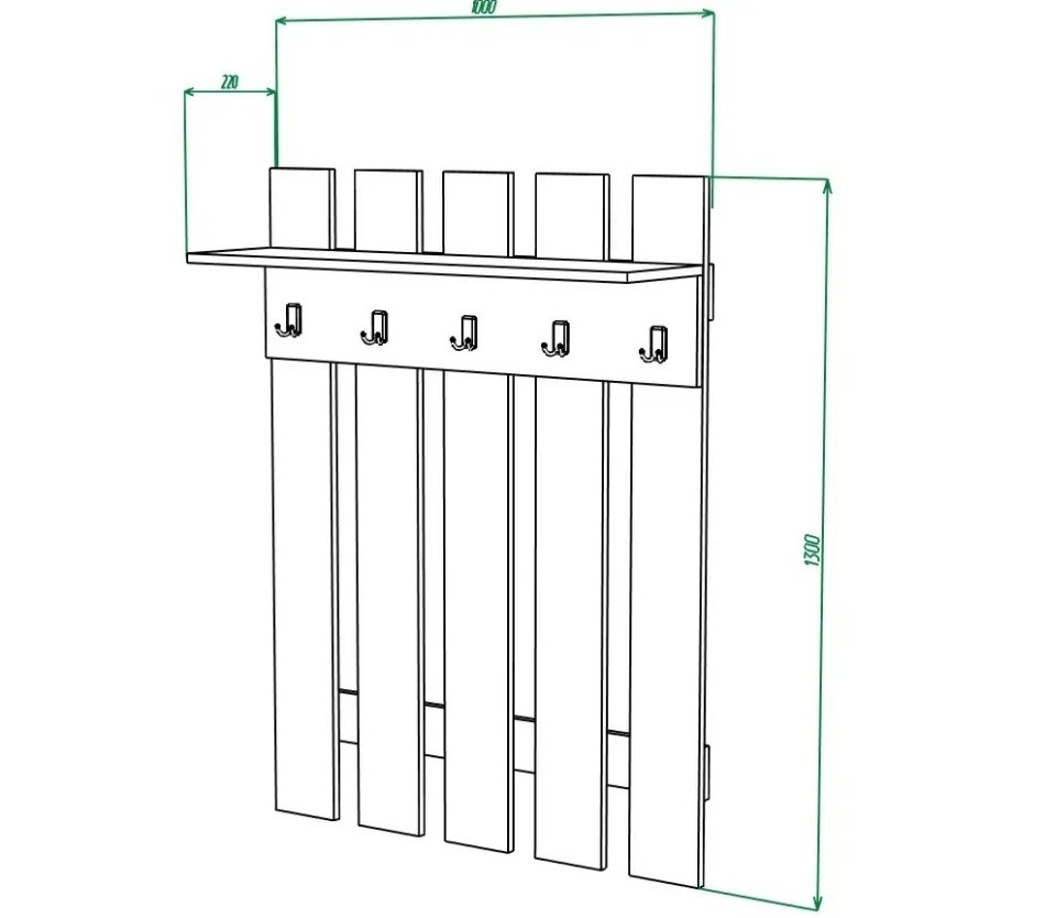 Вешалка № 3 1000*1300*220 Вешалка № 3 1000*1300*220