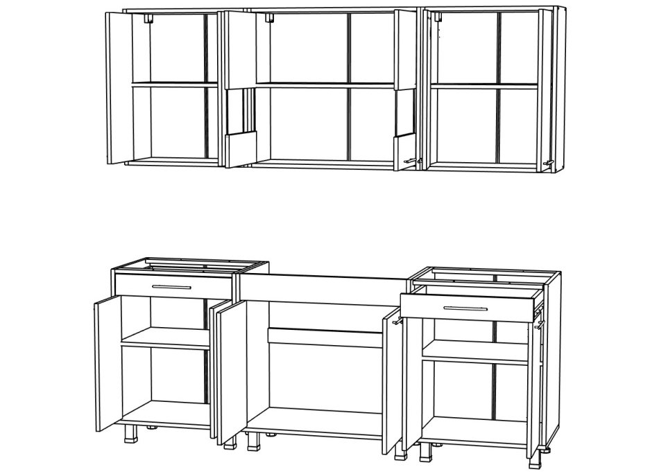 Кухня Омега - 5 (2,00м)(без столешницы) Кухня Омега - 5 (2,00м)(без столешницы)