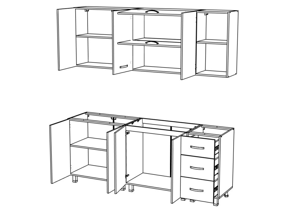 Кухня ЕВА 2,0 м (без столешницы) Кухня ЕВА 2,0 м (без столешницы)
