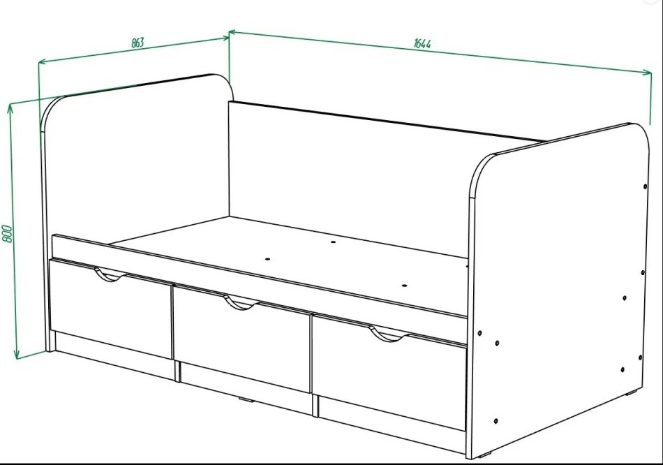 ЮНИОР 1 Кровать без бортика(80 х 160) ЮНИОР 1 Кровать без бортика(80 х 160)