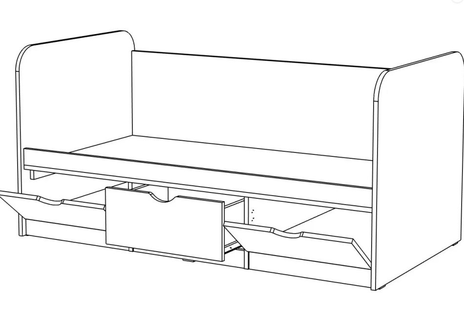 ЮНИОР 1 Кровать без бортика(80 х 160) ЮНИОР 1 Кровать без бортика(80 х 160)