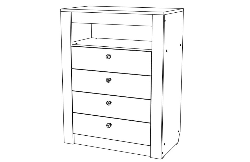 Гамма №16 комод 4 ящика 800 МЛ, Собран Гамма №16 комод 4 ящика 800 МЛ, Собран