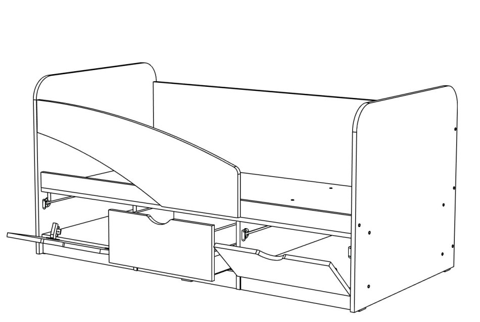 ЮНИОР  1 Кровать (80 х 160) с бортиком, Собран