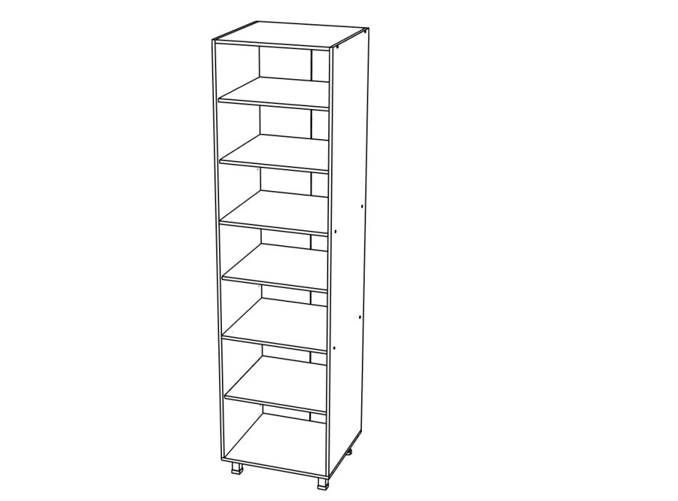 КОРПУС Пенал 600х2140 4двери, Собран