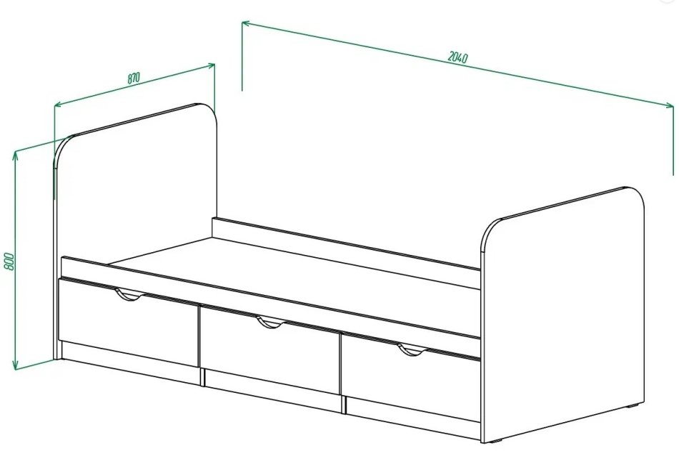 ЮНИОР 2 Кровать (80 х 200) ЮНИОР 2 Кровать (80 х 200)