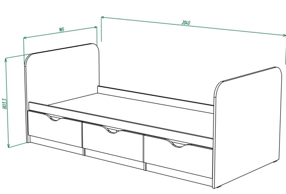 ЮНИОР  2 Кровать (90 х 200)