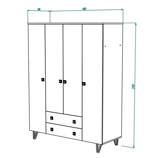 МИРА № 1 шкаф 4-х дв 1600