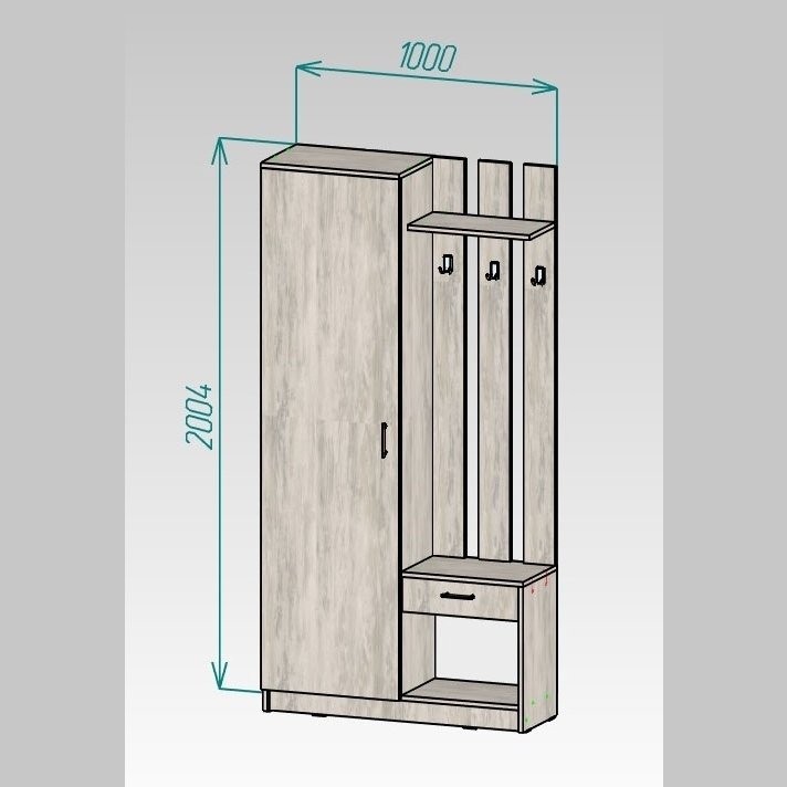 Прихожая МЛ - 8 левая (без зеркала)
