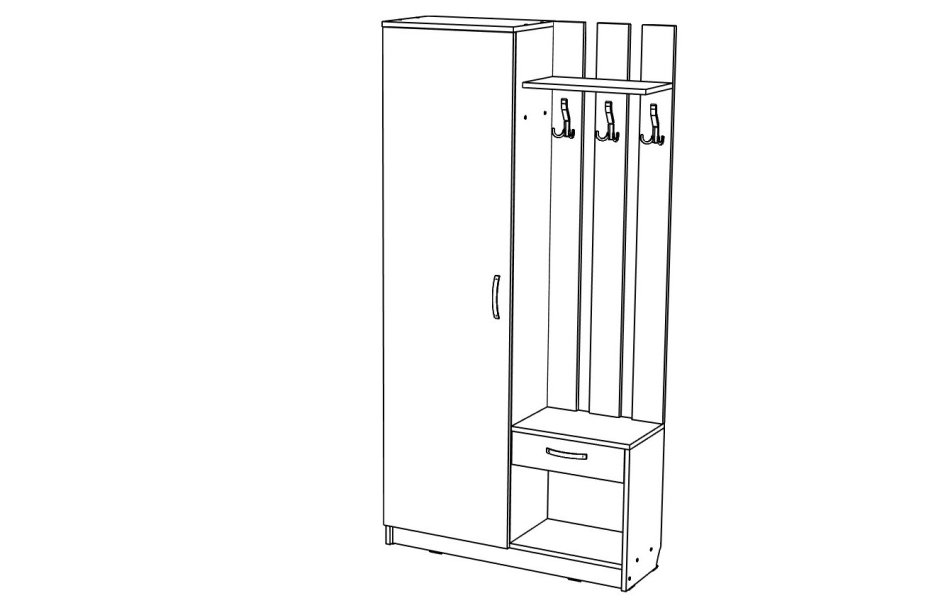 Прихожая МЛ - 8 левая (без зеркала)