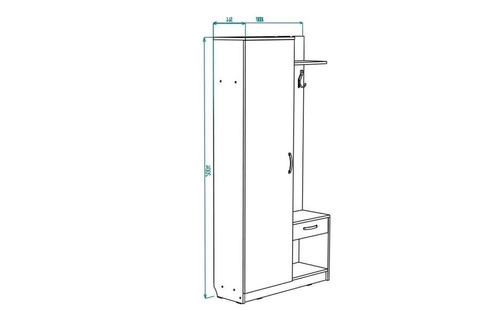Прихожая МЛ - 8 левая (без зеркала)