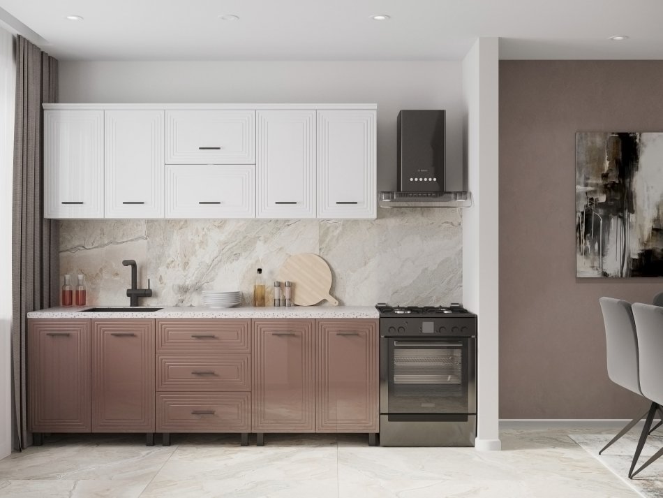 Кухня ЕВА 2,20 м (без столешницы), Собран Кухня ЕВА 2,20 м (без столешницы), Собран