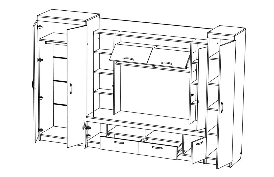 Гостиная МЛ - 2 без рисунка(3100) Гостиная МЛ - 2 без рисунка(3100)