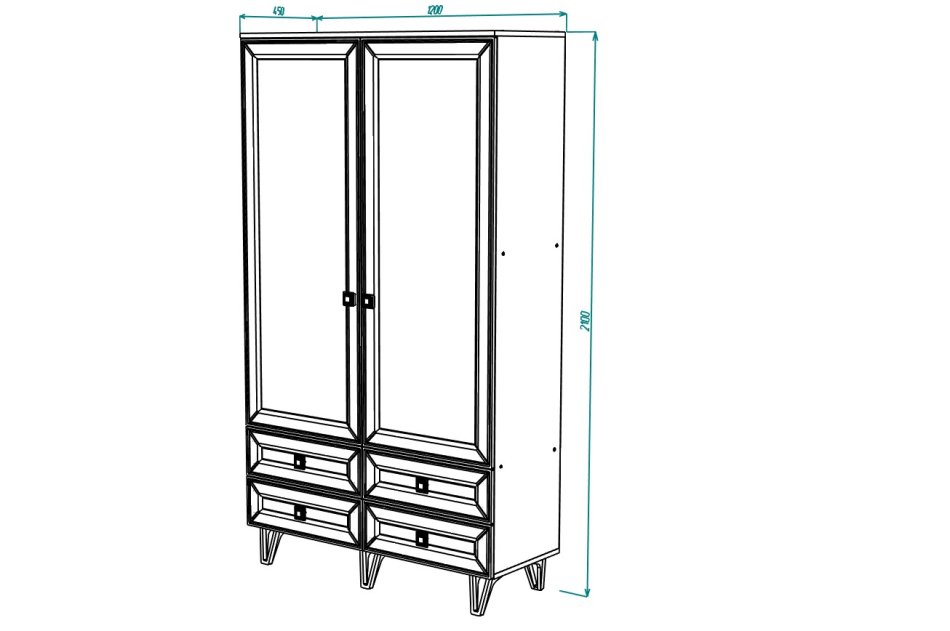 МИРА №28 шкаф 2-х дв 1200
