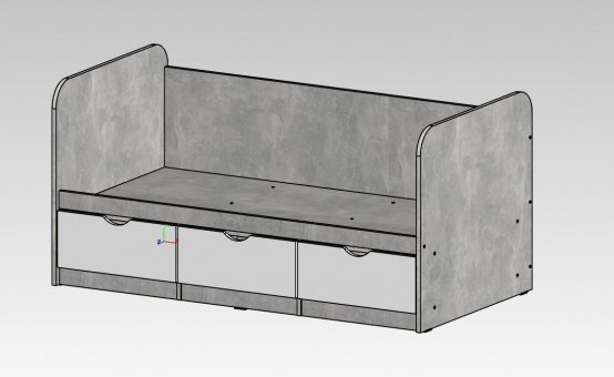 ЮНИОР  1 Кровать без бортика(80 х 160), Собран