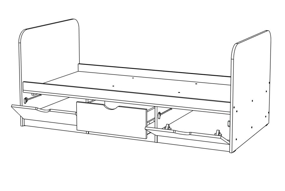 ЮНИОР  2 Кровать (90 х 200), Собран