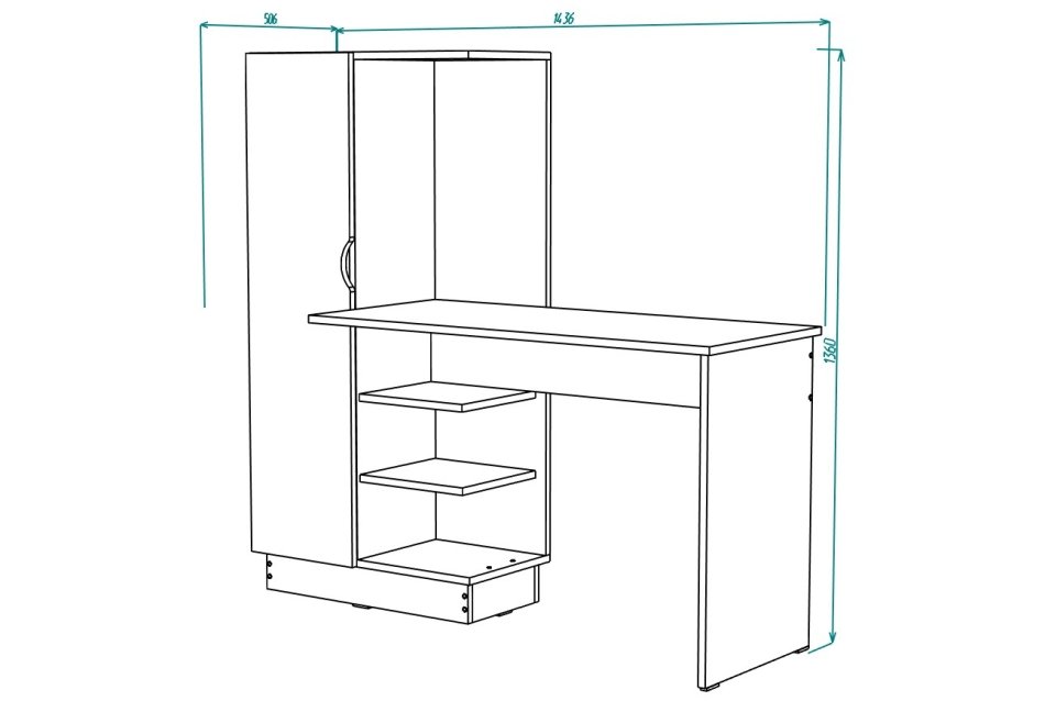 ЮНИОР 4 Стол (правый), Собран ЮНИОР 4 Стол (правый), Собран