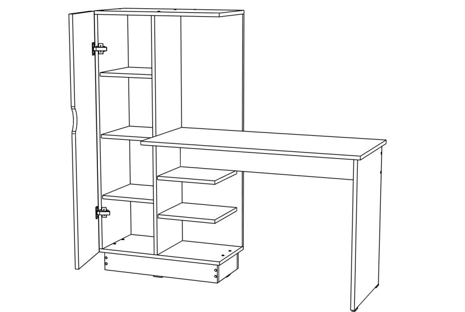 ЮНИОР 4 Стол (правый), Собран ЮНИОР 4 Стол (правый), Собран