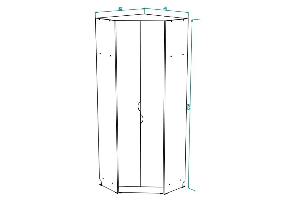 ЮНИОР  7 Шкаф угловой, Собран