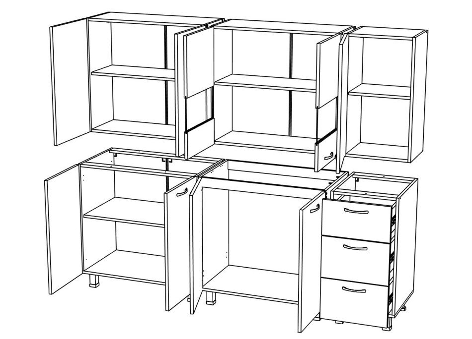 Кухня Омега 2,0 м NEW (без столешницы)