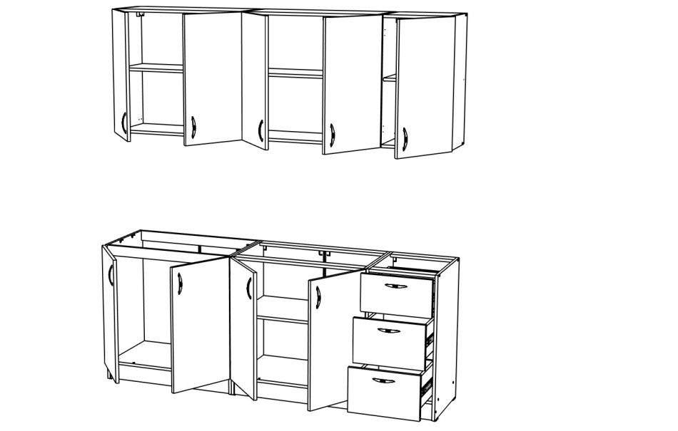 Кухня РИО (2,0м) (без столешницы) Кухня РИО (2,0м) (без столешницы)